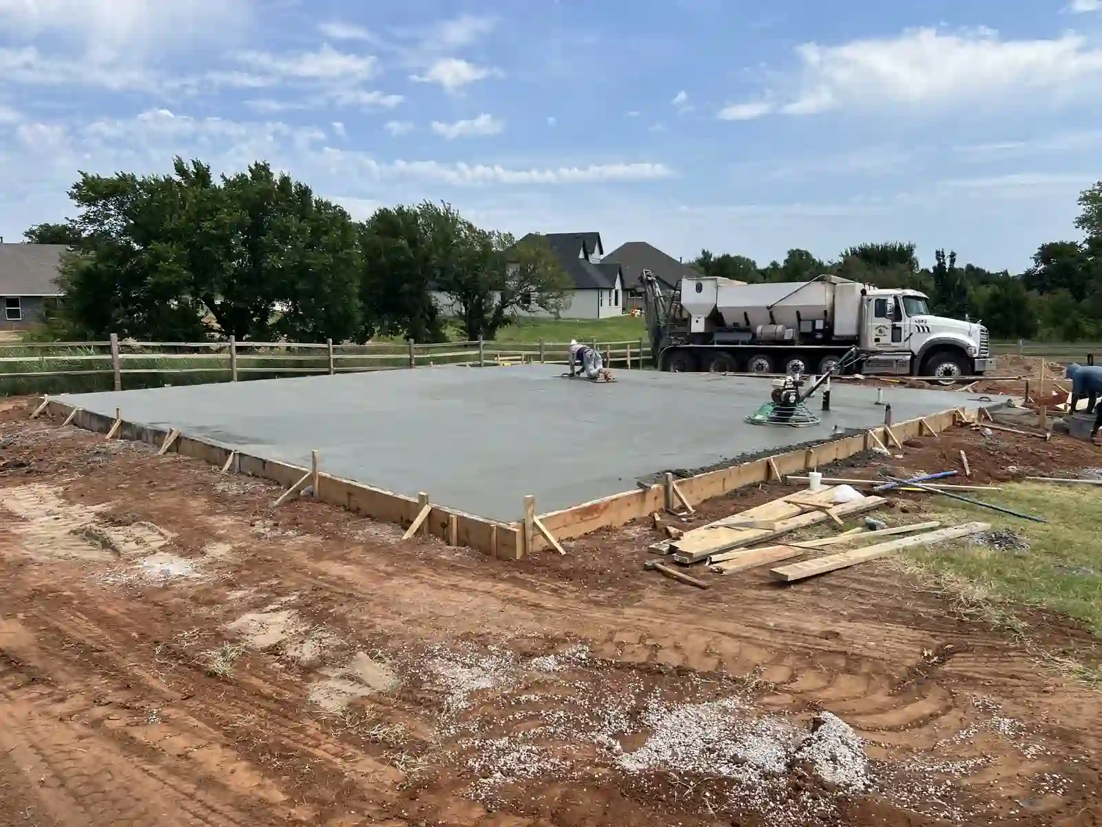 Piers to undisturbed soil; thickened slab — Pier foundation, Edmond, OK